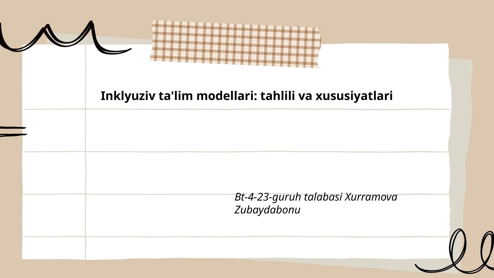 Inklyuziv ta'lim modellari: tahlili va xususiyatlari
