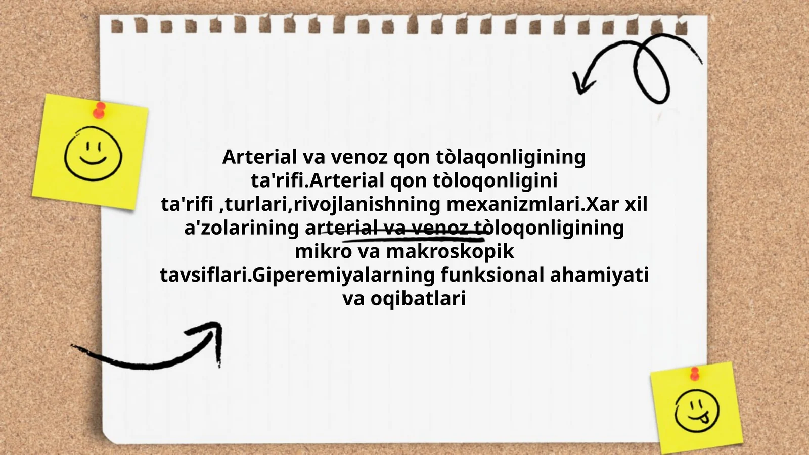 Arterial va venoz qon tòlaqonligining ta'rifi