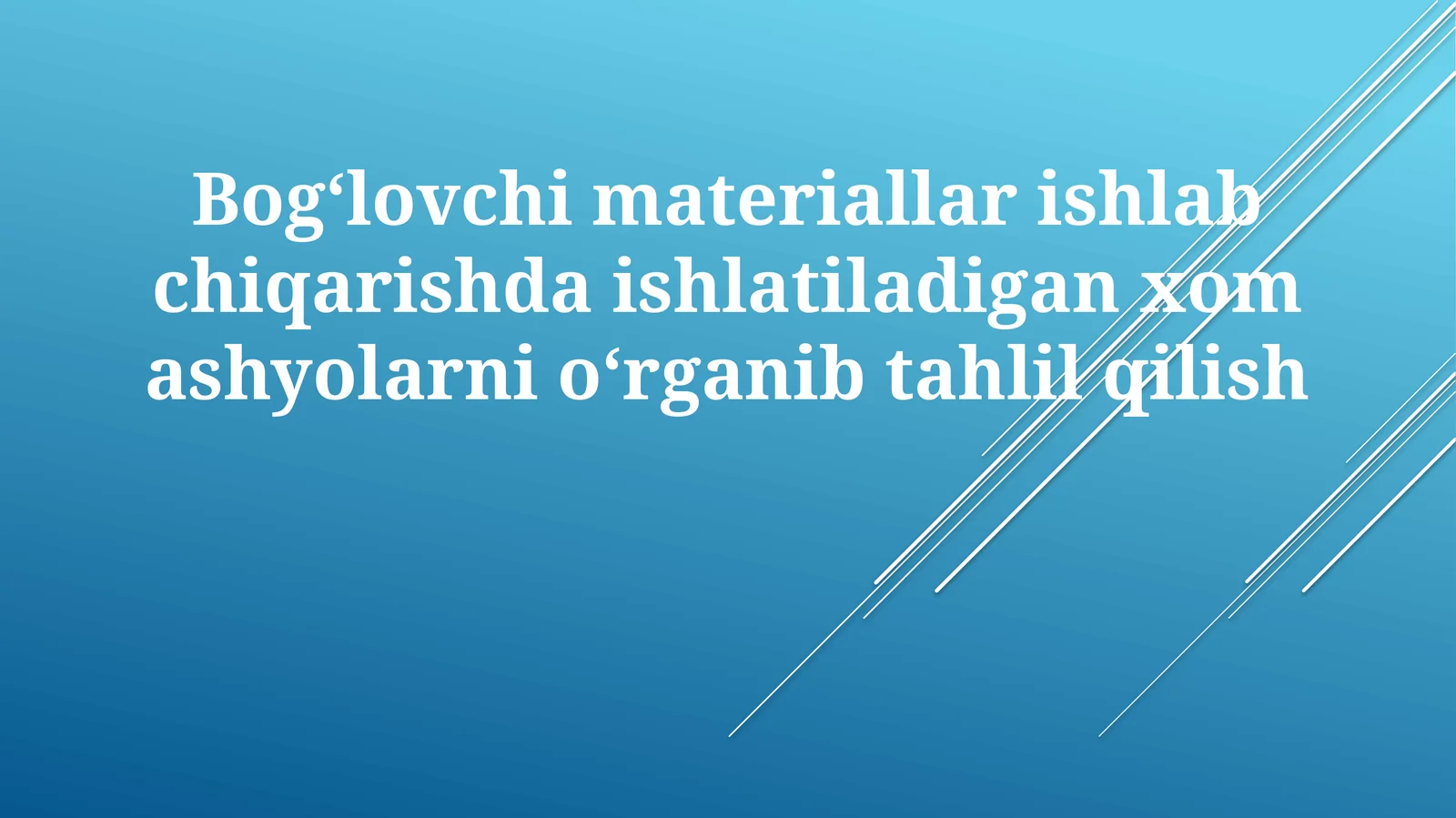 Xom ashyo tahlili