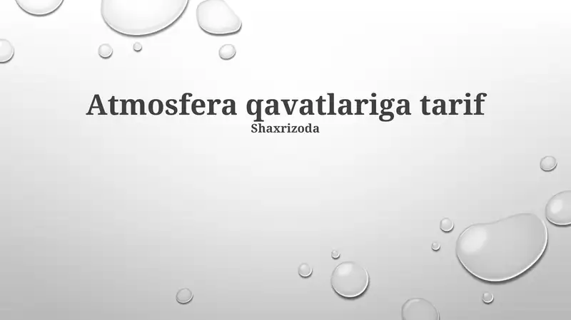 Atmosfera qavatlariga tarif