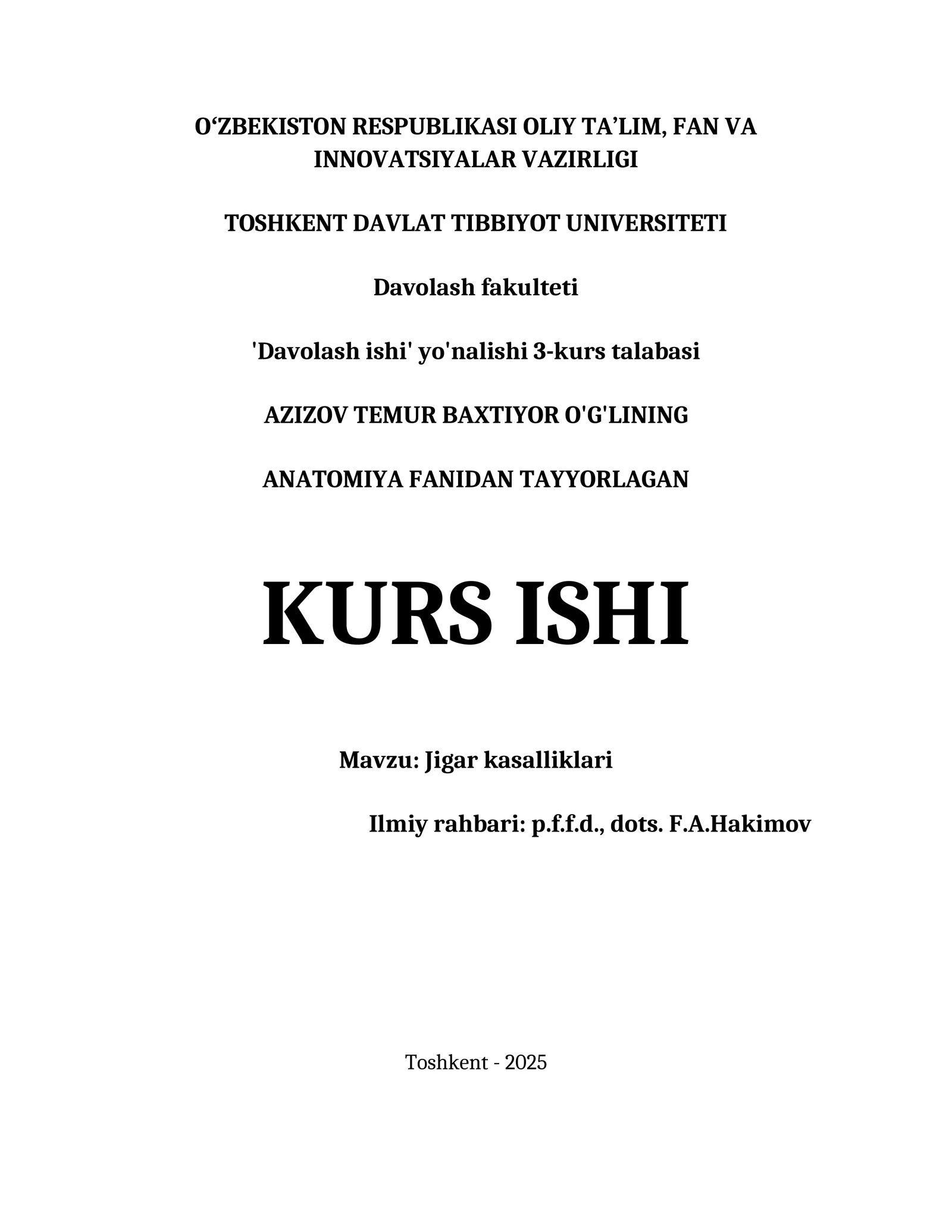 JIGAR KASALLIKLARI