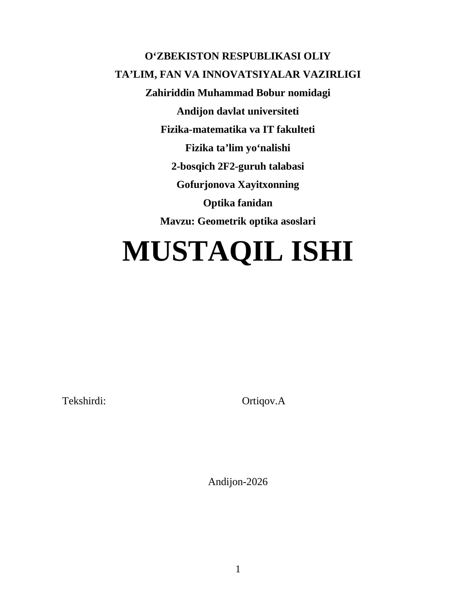 Geometrik optika asoslari