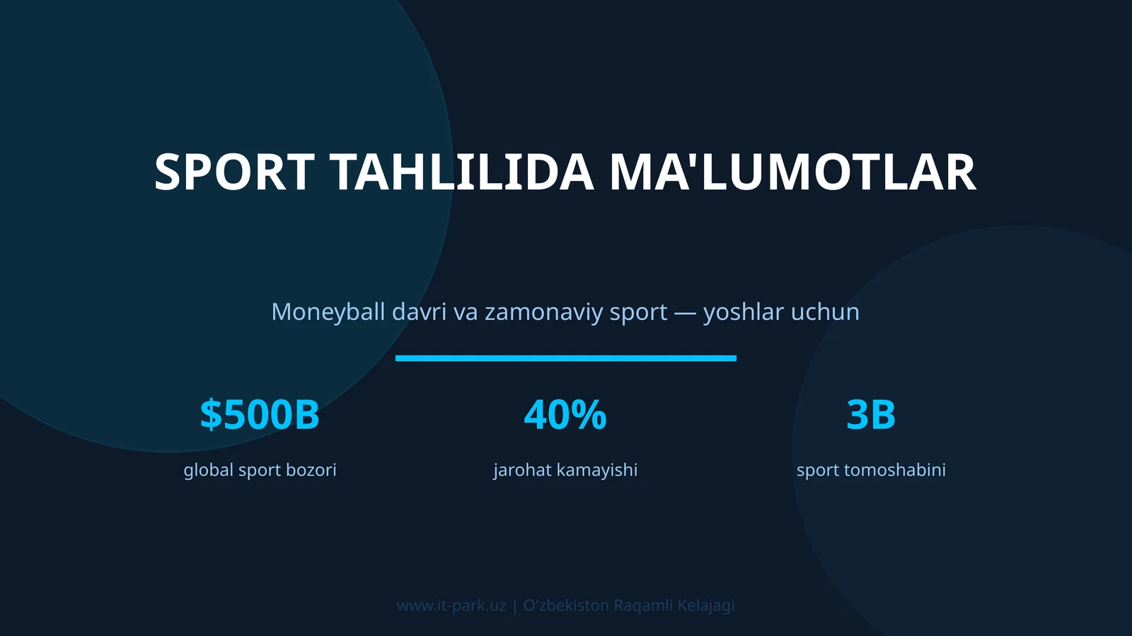 SPORT TAHLILIDA MA'LUMOTLAR