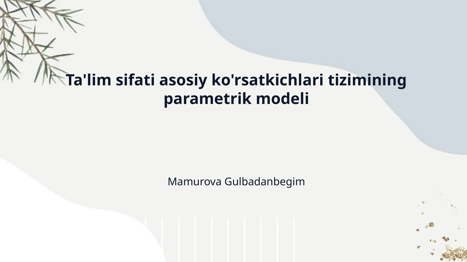 Ta'lim sifati asosiy ko'rsatkichlari tizimining parametrik modeli