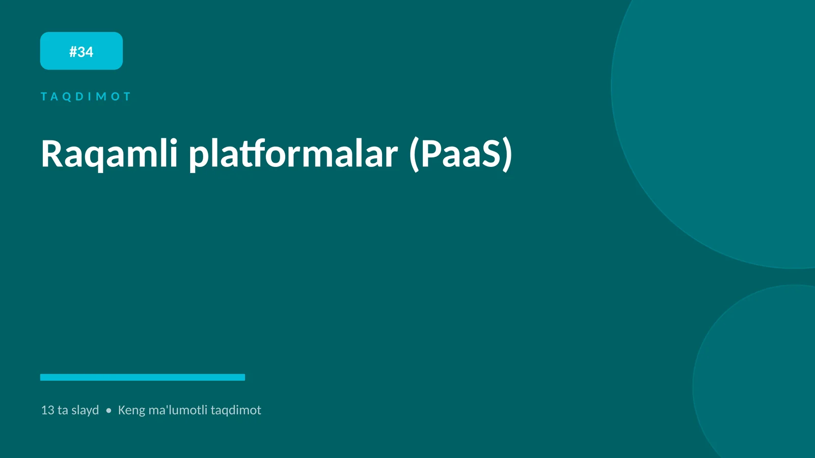 Raqamli platformalar (PaaS)