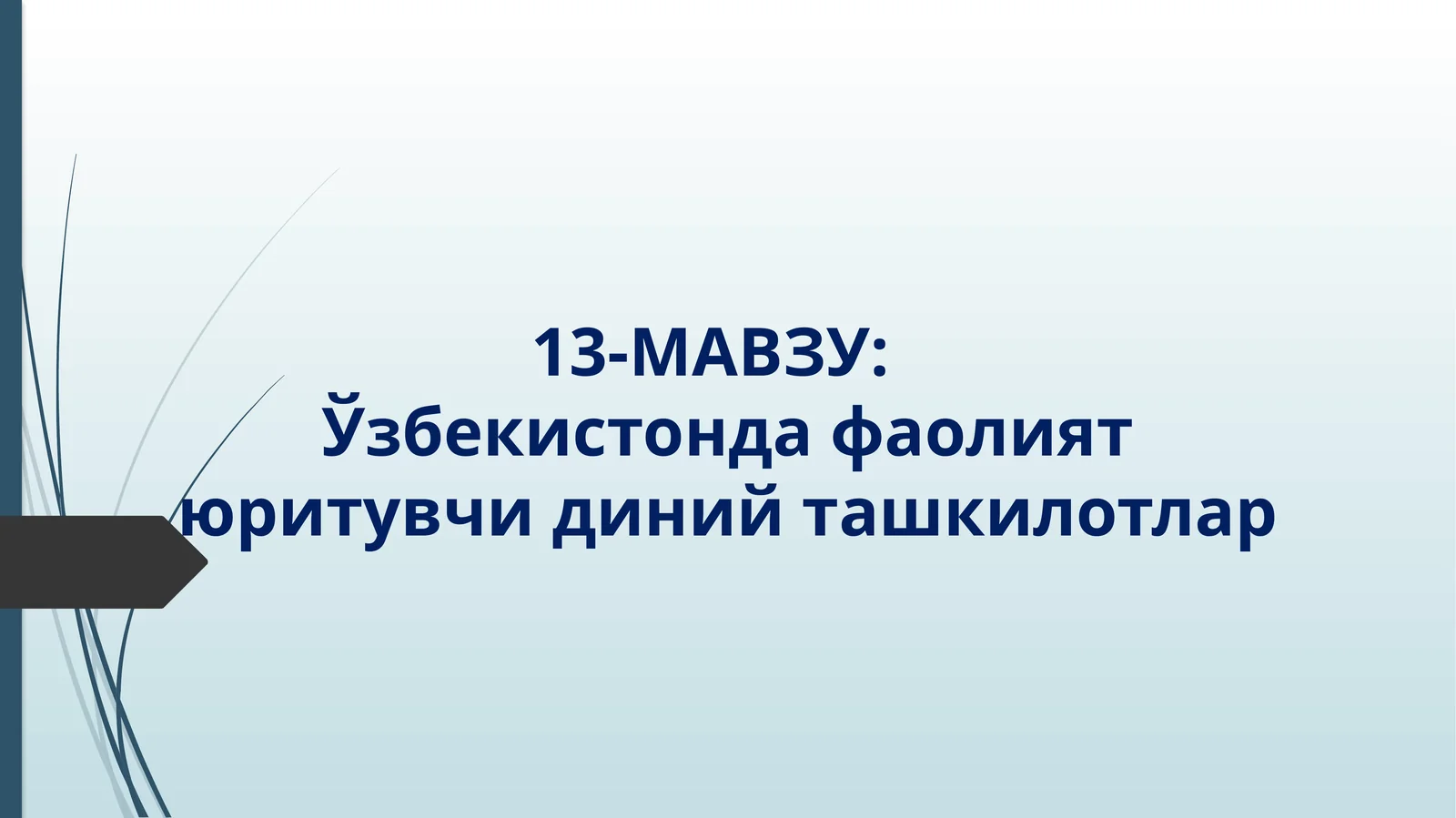 13-МАВЗУ:Ўзбекистондафаолиятюритувчидинийташкилотлар