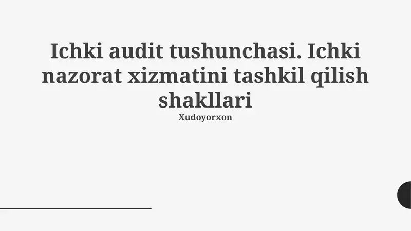 Ichki audit tushunchasi