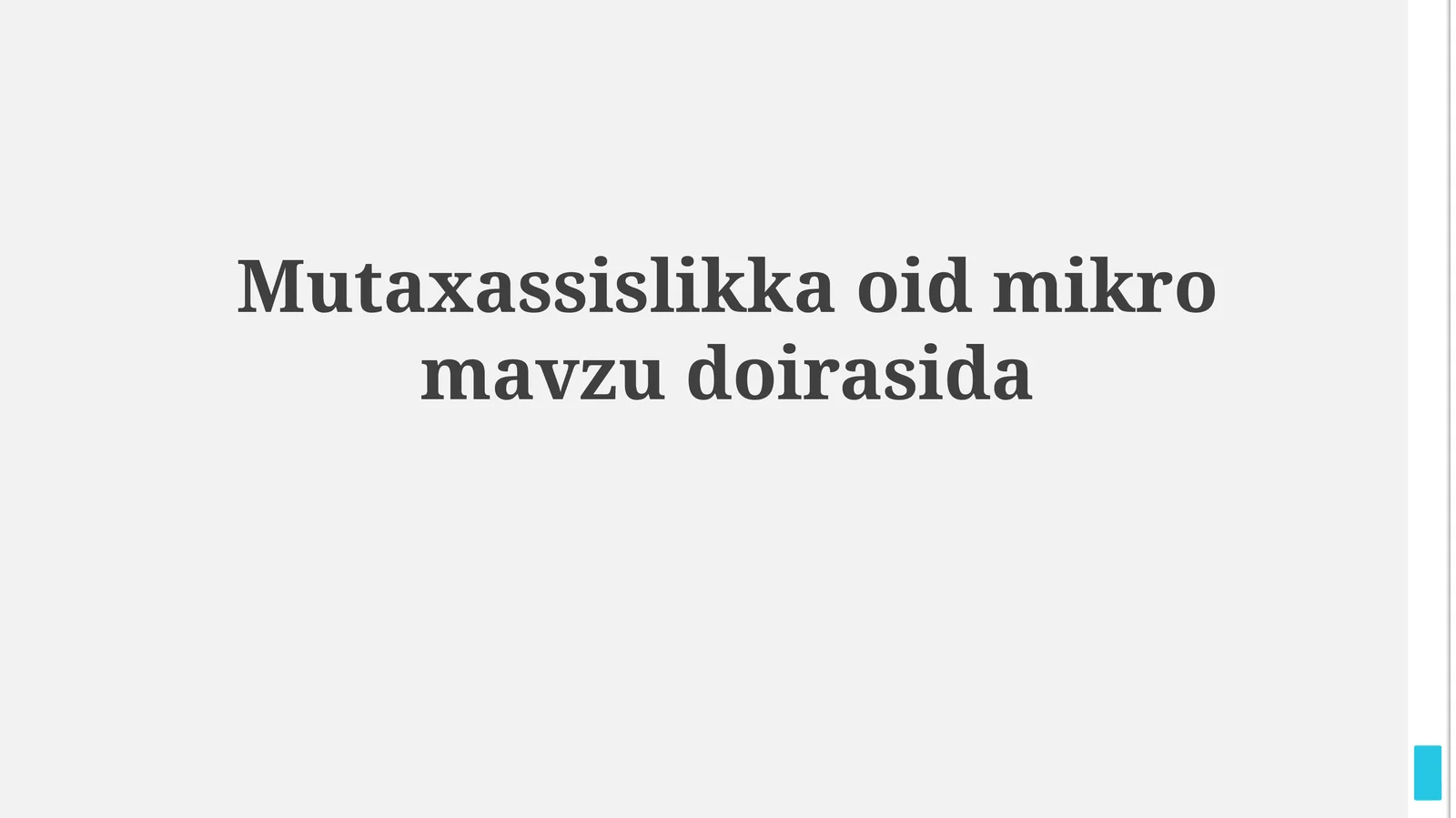 Mutaxassislikka oid mikromavzu