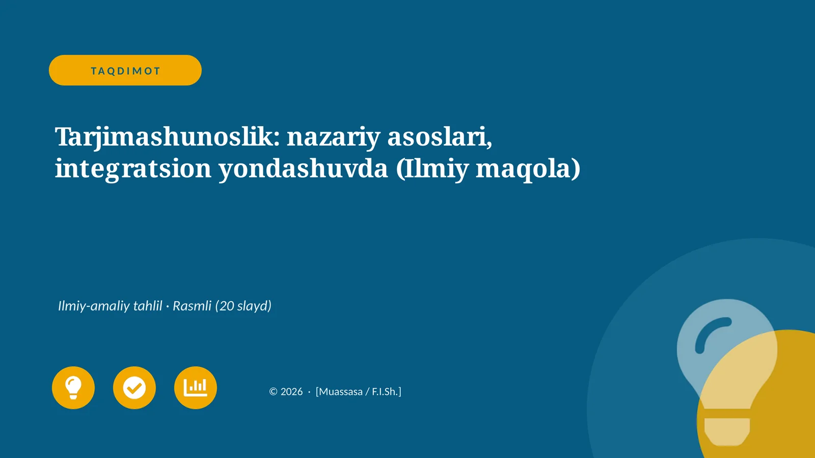 Tarjimashunoslik: nazariy asoslari, integratsion yondashuvda (Ilmiy maqola)