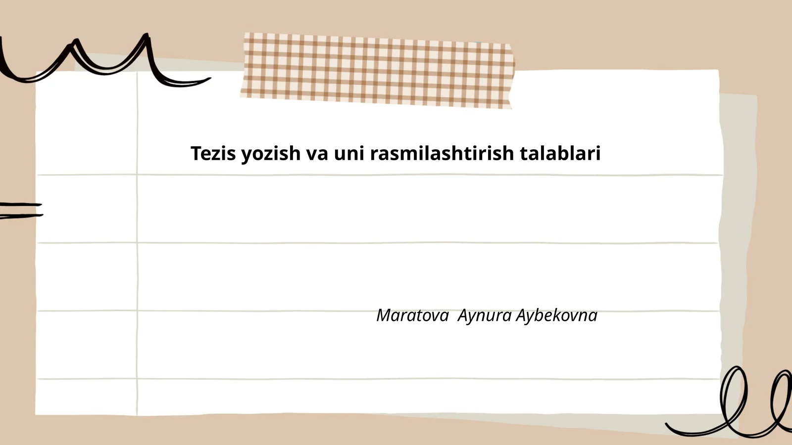 Tezis yozish va uni rasmilashtirish talablari