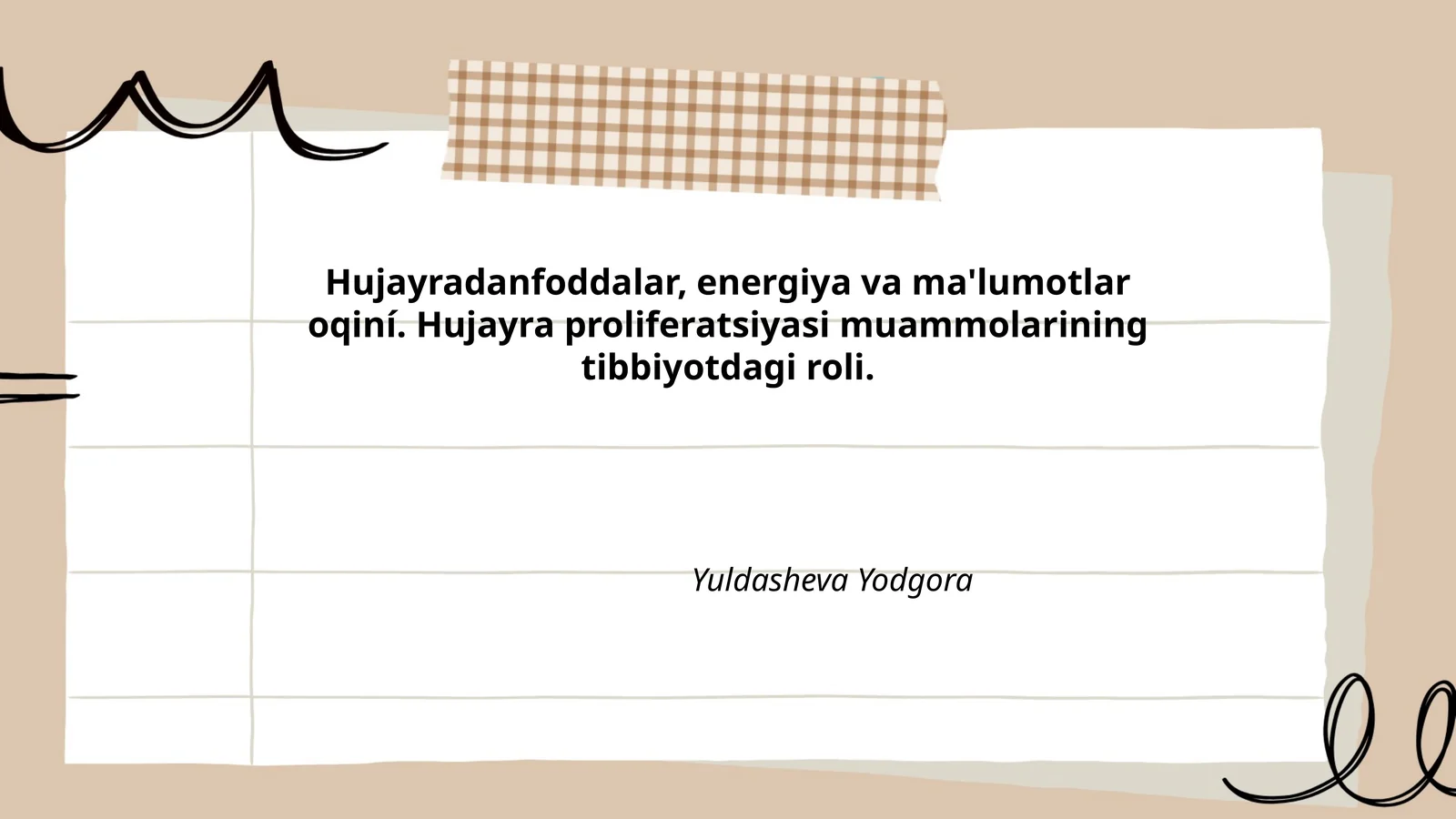 Hujayradanfoddalar, energiya va ma'lumotlar oqiní