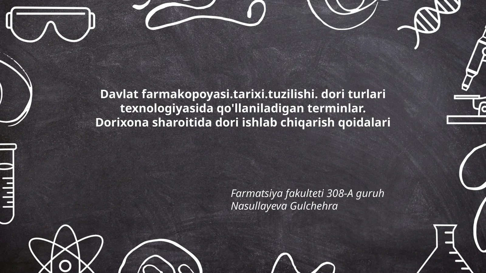 Davlat farmakopoyasi.tarixi.tuzilishi. dori turlari texnologiyasida qo'llaniladigan terminlar. Dorixona sharoitida dori ishlab chiqarish qoidalari