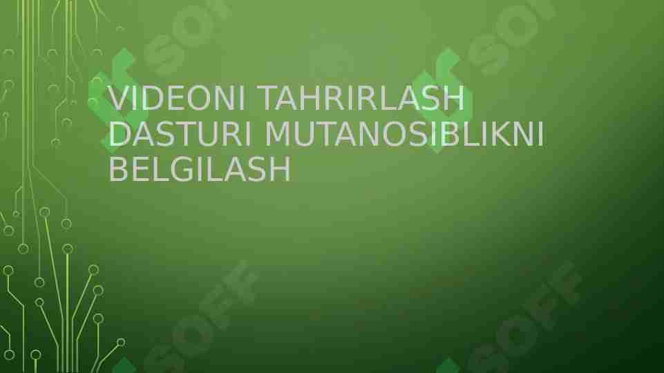 Videoni tahrirlash dasturi Mutanosiblikni belgilash