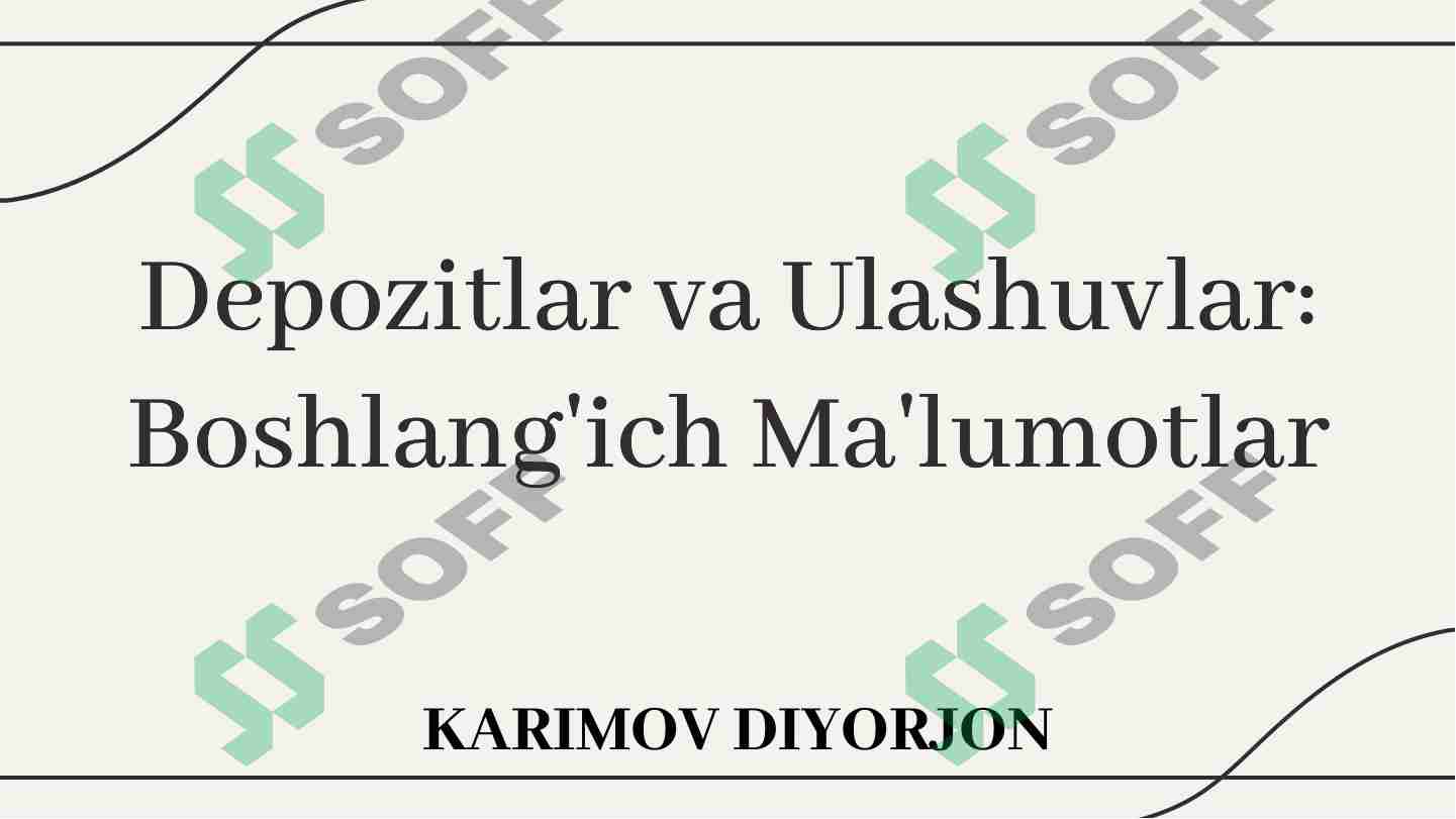 Depozitlar va Ulashuvlar: Boshlang'ich Ma'lumotlar