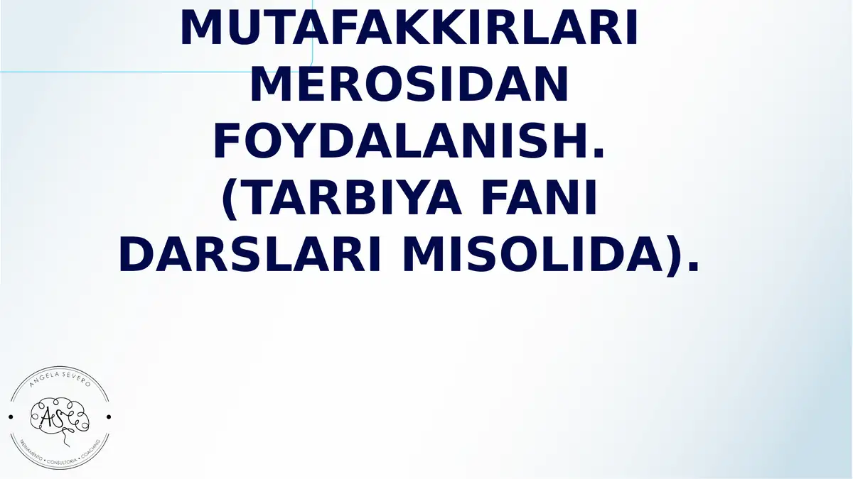 Boshlang'ich ta'lim fanlarini o'qitish jarayonida Sharq mutafakkirlari merosidan foydalanish (tarbiya fani darslari misolida)