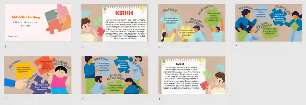 BBB interaktiv metodi bo'yicha ishlash