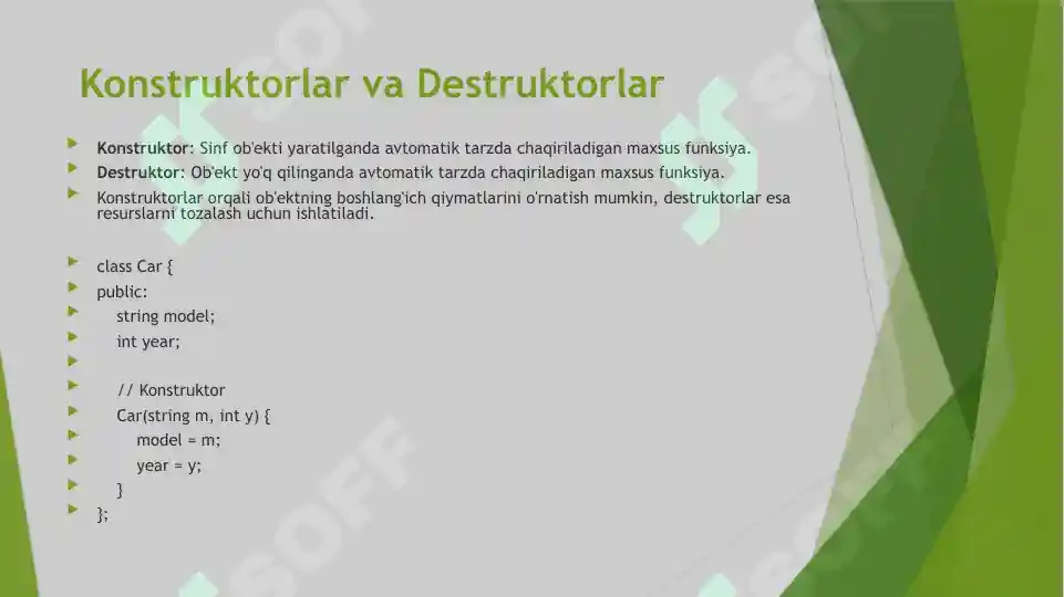 C++ tilida sinflar va grafika