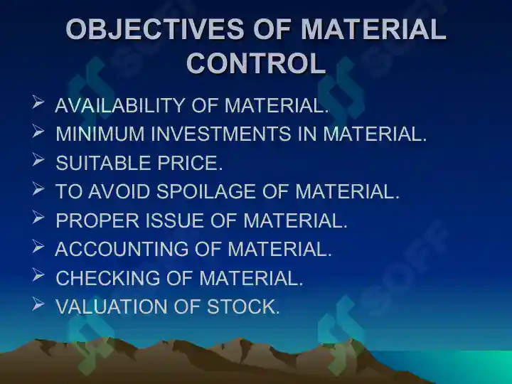 Material Issue Counter MATERIAL: ISSUE, CONTROL AND VALUATION
