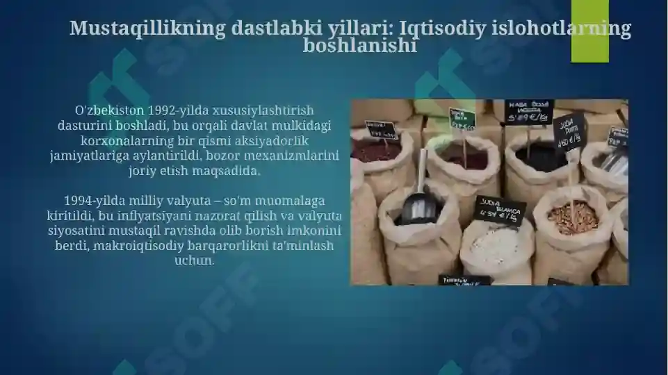 Bozor Rasmi Oʻzbekiston bozor iqtisodiyoti tarixi