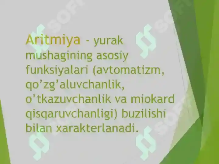 Yurak Ritm Yurak ritmi va o’tkazuvchanligining buzilishi