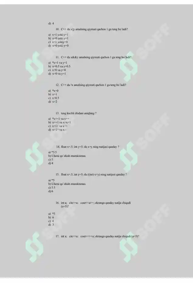 TEST C++ (BEGINNER)