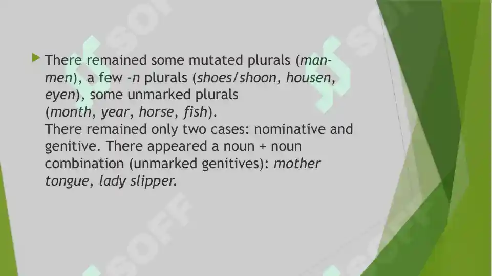 Mode Examples English Early Modern English Grammar Changes and features of ModE noun system