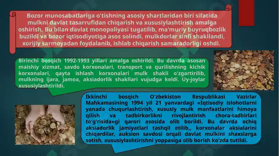 Bozor Rasmi O'zbekiston Respublikasida bozor munosabatlarining shakllanishi