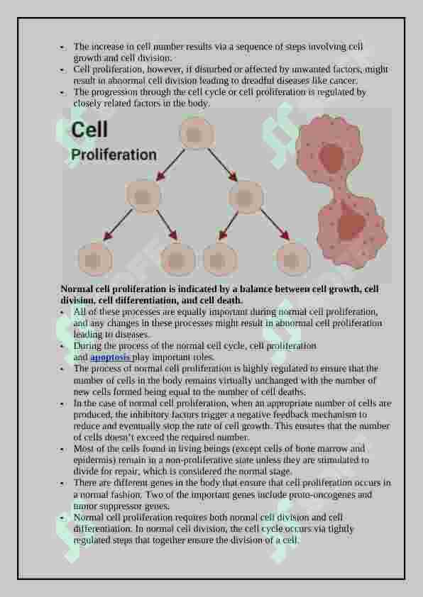 Proliferation Definition ORGANIZATION OF A SUBSTANCE FLOW IN THE CELL and Cell proliferation ...
