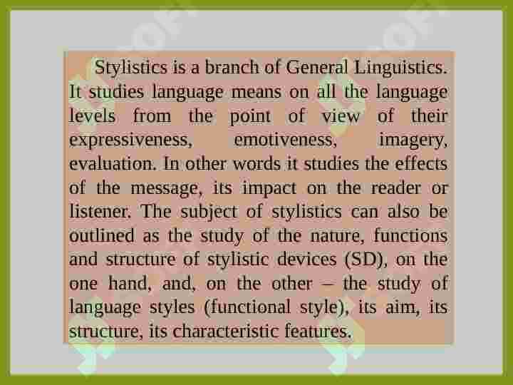 Stylistic classification of English vocabulary