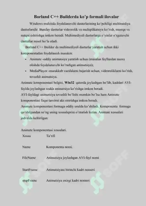 Borland C++ Builderda ko’p formali ilovalar yaratish