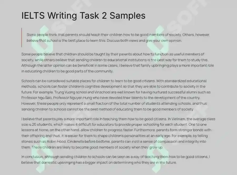 Two Writing Samples IELTS Writing Task 2 Essay Samples
