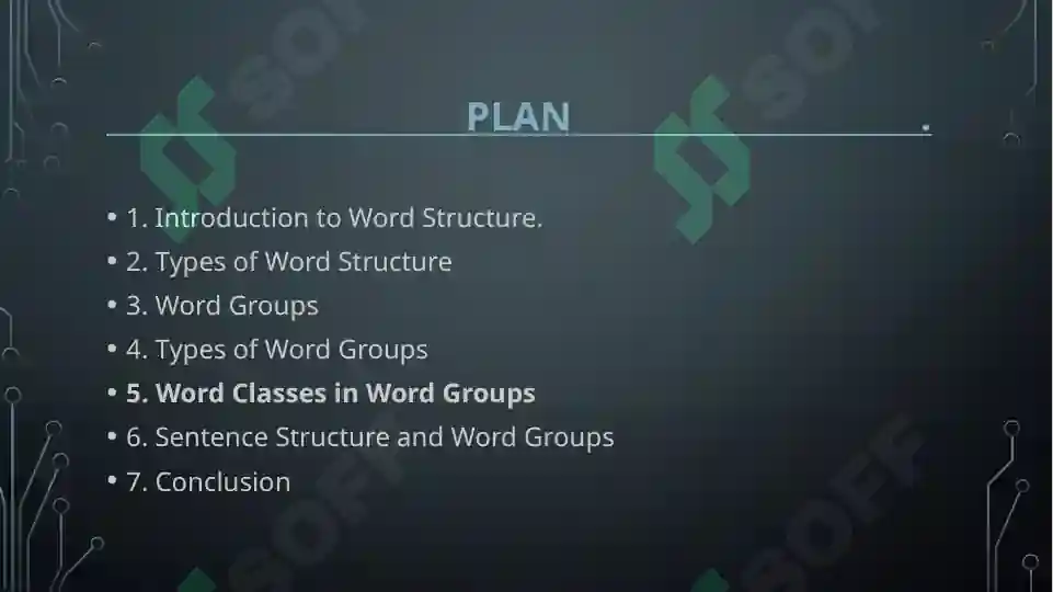 The English word as a structure. Word group.
