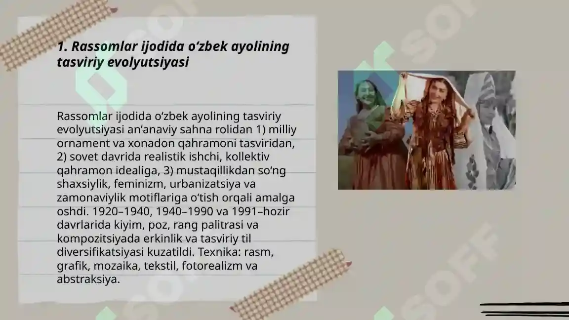 Rassomlar Rasmlari Rassomlar ijodida oʻzbek ayollari obrazi