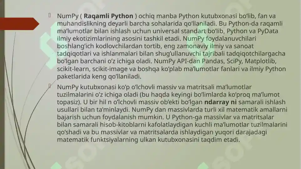 NumPy kitoblar