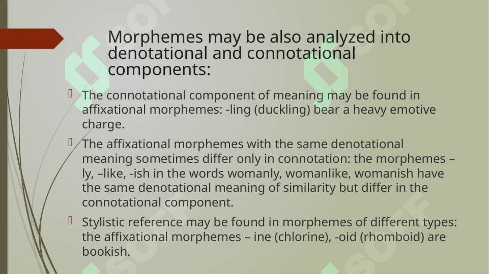 Morphemic Display The morphemic structure of the English language