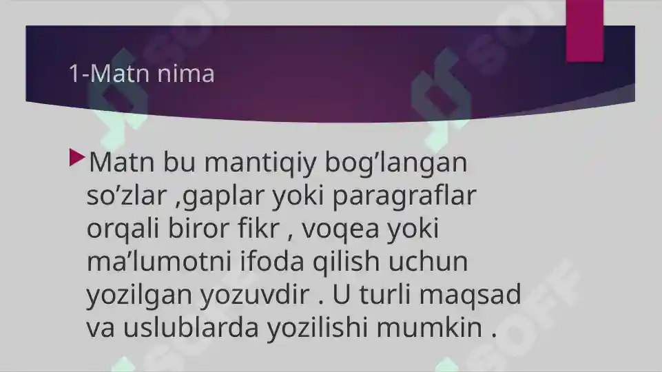 Matn Matn va uning turlari