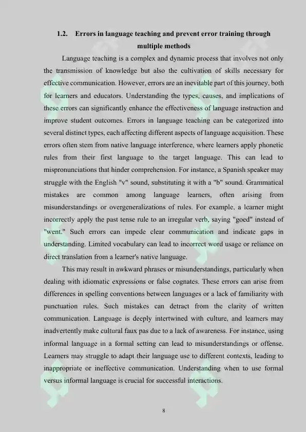 Error In Language TYPES OF ERRORS IN LANGUAGE TEACHING