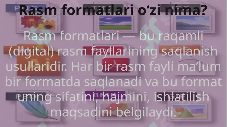 Canvas Rasm Rasm formatlari