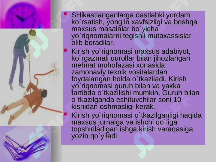 Milu Risida MEHNAT XAVFSIZLIGI TO’G’RISIDA INSTRUKTAJ (YO’RIQNOMA) LAR BERISH