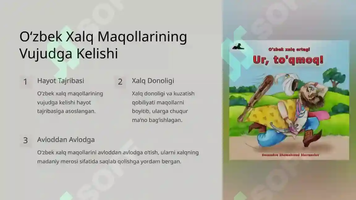 Xalk Rasmi Xalq og‘zaki ijodi. O‘zbek xalq maqollari va ularning tarbiyaviy ahamiyati