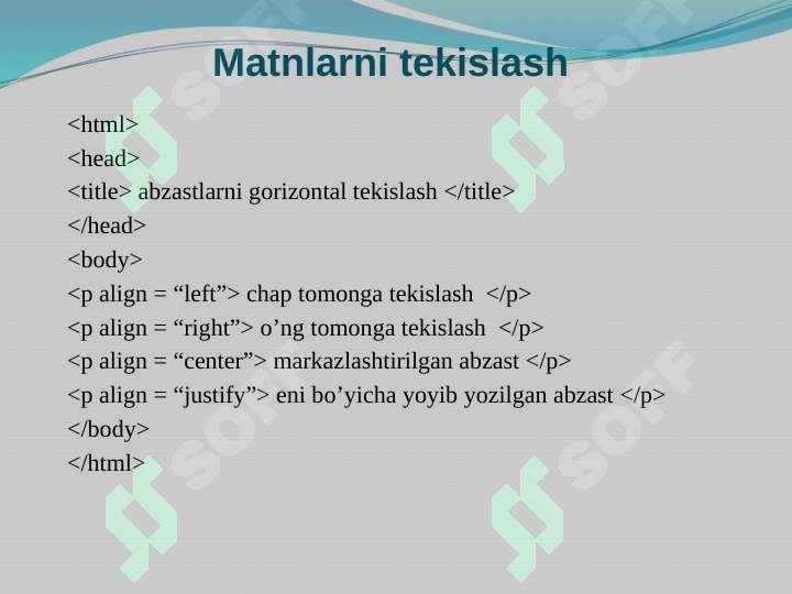 Html Rasimlar HTML tilida rasmlar hosil qilish teglari, HTML tilida gi’ermatn ...