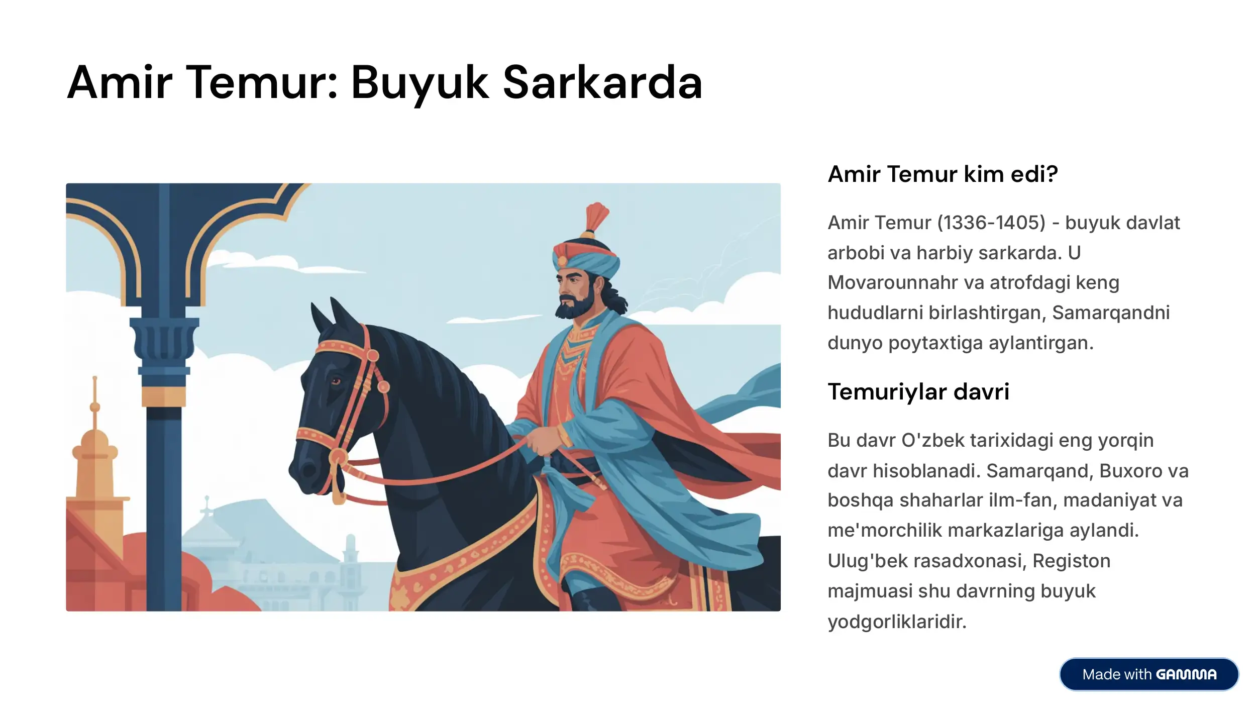 Tarix Rasmlar O'zbekiston Tarixiga Savollar