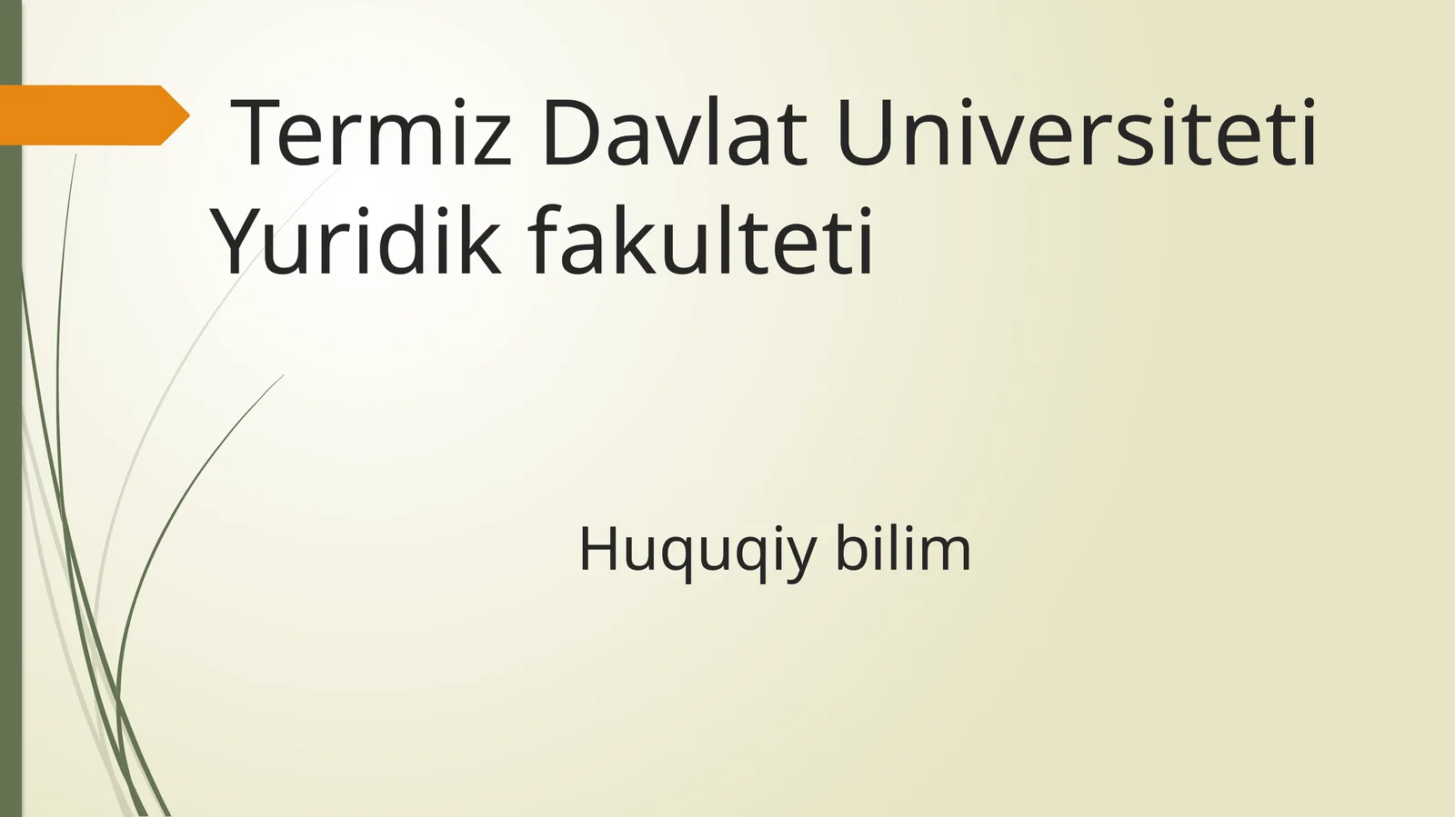 Termiz Rasmi Termiz Davlat Universiteti Yuridik fakulteti Huquqiy bilim