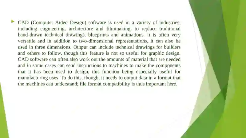 Computer Aided Design Software Functions CAD (Computer Aided Design) software