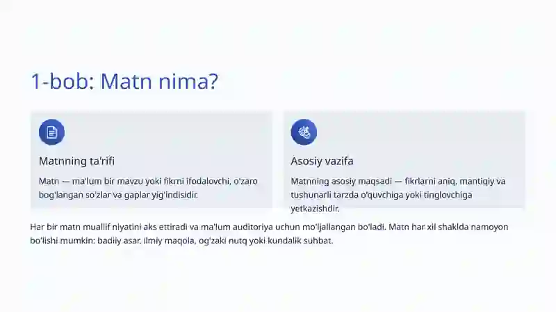 Matn Matn va Uning Grammatik Bogʻlanishi