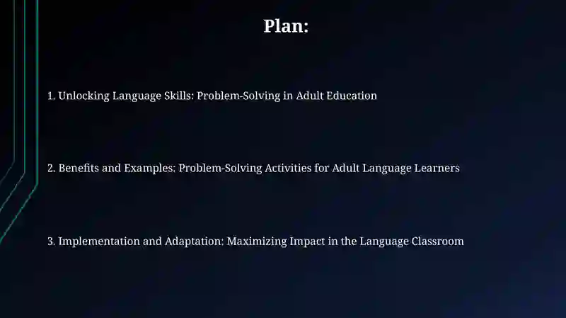 Example Adult Language Sample Benefits and Examples: Problem-Solving Activities for Adult Language ...