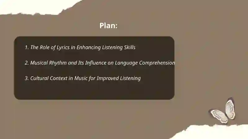 Listening Comprehension Development Developing listening comprehension through music and songs