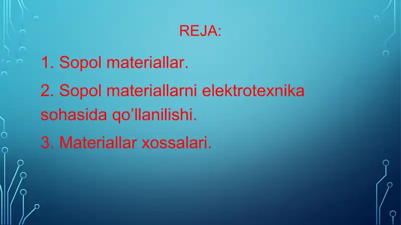 Sopol Examples Elektrotexnika MeTALL-SOPOL MATERIALLARI