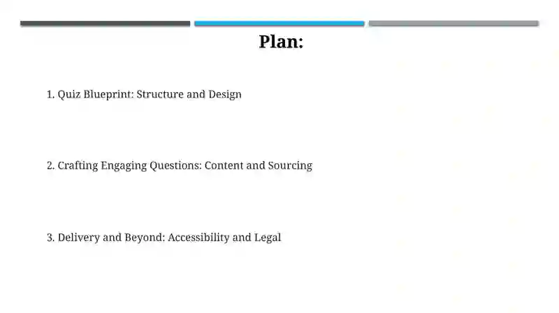Sample Quiz Blueprint Quiz Blueprint: Structure and Design