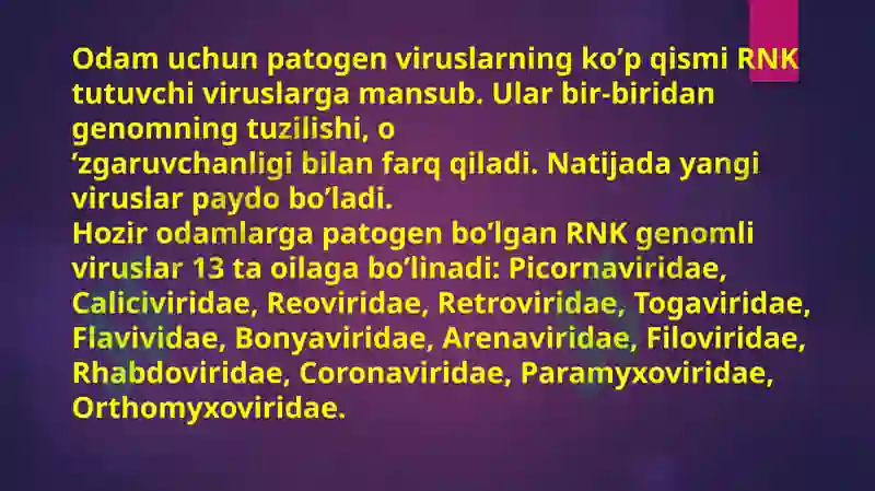 Rnk Rao RNK saqlovchi viruslar
